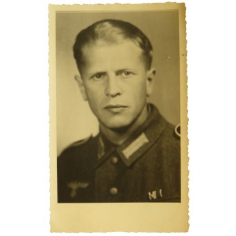 Studio porträtt av Wehrmacht infanterist. Espenlaub militaria